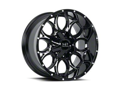 Hardrock Offroad Devastator Gloss Black Milled 5-Lug Wheel; 22x10; -25mm Offset (09-18 RAM 1500)