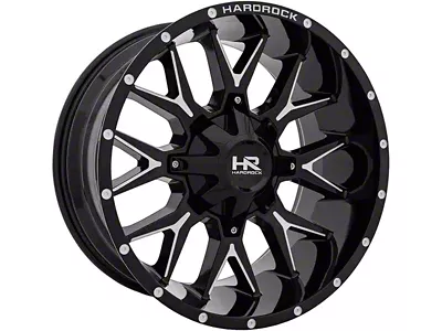 Hardrock Offroad H700 Affliction Gloss Black Milled 8-Lug Wheel; 22x10; -19mm Offset (10-18 RAM 3500 SRW)
