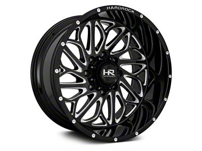 Hardrock Offroad BlackTop Xposed Gloss Black Milled 8-Lug Wheel; 20x10; -19mm Offset (11-16 F-250 Super Duty)