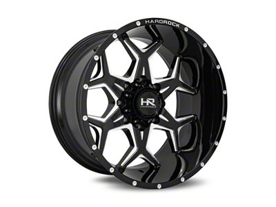 Hardrock Offroad Reckless Xposed Gloss Black Milled 6-Lug Wheel; 22x12; -51mm Offset (14-18 Sierra 1500)