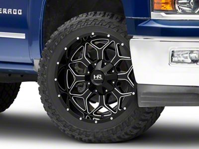 Hardrock Offroad Indestructible Gloss Black Milled 6-Lug Wheel; 22x10; -25mm Offset (14-18 Silverado 1500)