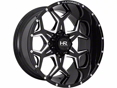 Hardrock Offroad Reckless Xposed Gloss Black Milled 6-Lug Wheel; 20x12; -44mm Offset (14-18 Silverado 1500)