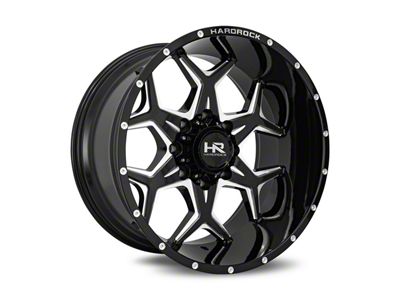 Hardrock Offroad Reckless Xposed Gloss Black Milled 6-Lug Wheel; 22x12; -51mm Offset (14-18 Silverado 1500)