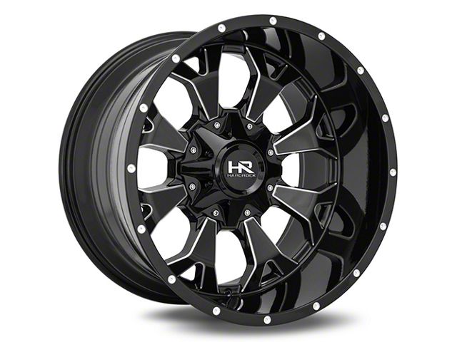 Hardrock Offroad Devastator Gloss Black Milled 6-Lug Wheel; 20x10; -19mm Offset (15-20 F-150)