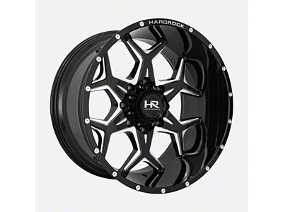 Hardrock Offroad Reckless Xposed Gloss Black Milled 6-Lug Wheel; 22x12; -51mm Offset (15-20 F-150)
