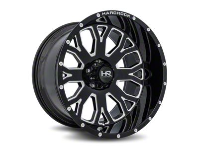 Hardrock Offroad Slammer Xposed Gloss Black Milled 6-Lug Wheel; 22x12; -44mm Offset (15-20 F-150)
