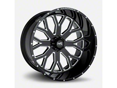 Hardrock Offroad Slammer Xposed Gloss Black Milled 6-Lug Wheel; 26x14; -76mm Offset (15-20 F-150)