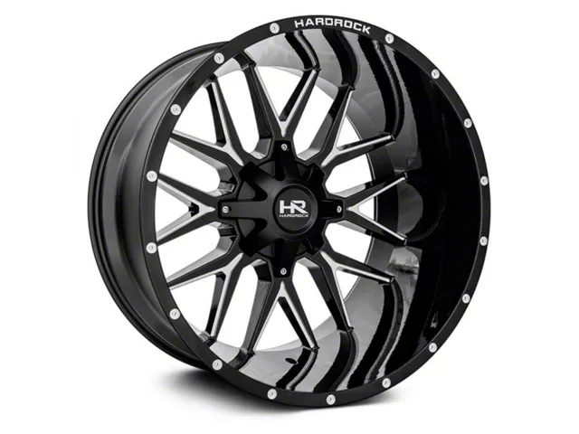 Hardrock Offroad Affliction Gloss Black Milled 8-Lug Wheel; 20x12; -44mm Offset (17-22 F-250 Super Duty)