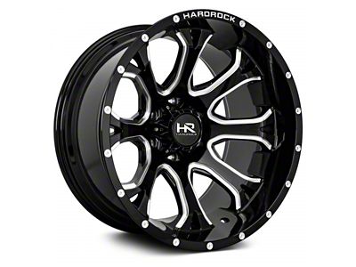Hardrock Offroad BloodShot Xposed Gloss Black Milled 8-Lug Wheel; 22x12; -44mm Offset (17-22 F-250 Super Duty)