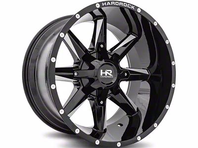 Hardrock Offroad Hardcore Gloss Black Milled 8-Lug Wheel; 20x12; -44mm Offset (23-25 F-250 Super Duty)