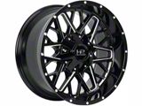Hardrock Offroad Bomber Gloss Black Milled 5-Lug Wheel; 22x10; -25mm Offset (94-01 RAM 1500)