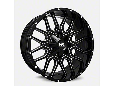 Hardrock Offroad Commander Gloss Black Milled 5-Lug Wheel; 22x10; -25mm Offset (94-01 RAM 1500)