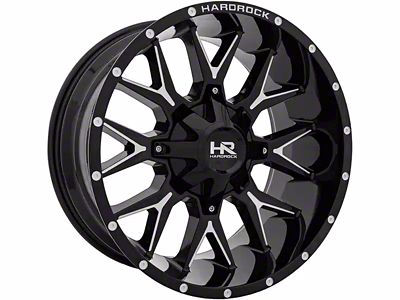 Hardrock Offroad H700 Affliction Gloss Black Milled 8-Lug Wheel; 22x10; -19mm Offset (94-02 RAM 3500 SRW)