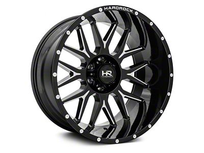 Hardrock Offroad Affliction Xposed Gloss Black Milled 6-Lug Wheel; 22x12; -44mm Offset (99-06 Silverado 1500)
