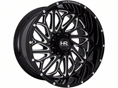 Hardrock Offroad BlackTop Xposed Gloss Black Milled 6-Lug Wheel; 20x10; -19mm Offset (99-06 Silverado 1500)
