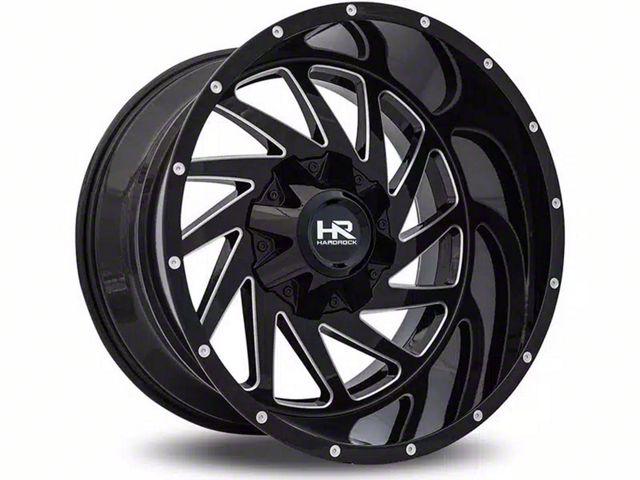 Hardrock Offroad Crusher Gloss Black Milled 6-Lug Wheel; 20x10; -19mm Offset (99-06 Silverado 1500)