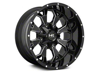 Hardrock Offroad Devastator Gloss Black Milled 6-Lug Wheel; 22x10; -25mm Offset (99-06 Silverado 1500)