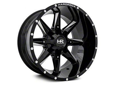 Hardrock Offroad Hardcore Gloss Black Milled 6-Lug Wheel; 20x12; -44mm Offset (99-06 Silverado 1500)