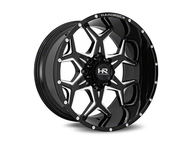Hardrock Offroad Reckless Xposed Gloss Black Milled 6-Lug Wheel; 22x12; -51mm Offset (23-24 Colorado)