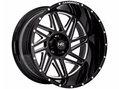 Hardrock Offroad Bones Xposed Gloss Black Milled 6-Lug Wheel; 20x10; -19mm Offset (21-25 F-150)
