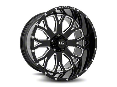 Hardrock Offroad Slammer Xposed Gloss Black Milled 6-Lug Wheel; 20x12; -44mm Offset (21-25 F-150)