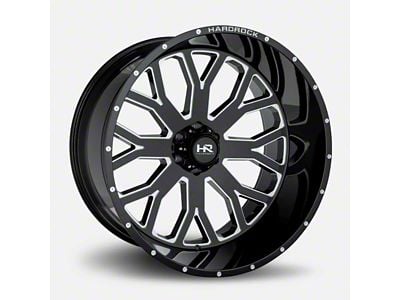 Hardrock Offroad Slammer Xposed Gloss Black Milled 6-Lug Wheel; 26x14; -76mm Offset (21-25 F-150)