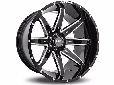 Hardrock Offroad Painkiller Xposed Gloss Black Milled 8-Lug Wheel; 20x10; -19mm Offset (17-22 F-250 Super Duty)