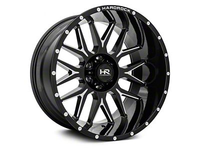 Hardrock Offroad Affliction Gloss Black Milled 8-Lug Wheel; 22x12; -44mm Offset (06-08 RAM 1500 Mega Cab)