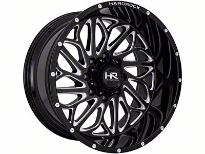 Hardrock Offroad BlackTop Xposed Gloss Black Milled 6-Lug Wheel; 20x10; -19mm Offset (19-25 RAM 1500)