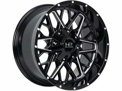 Hardrock Offroad Bomber Gloss Black Milled 5-Lug Wheel; 22x10; -25mm Offset (02-08 RAM 1500, Excluding Mega Cab)