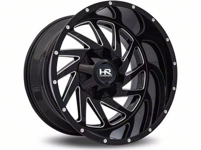 Hardrock Offroad Crusher Gloss Black Milled 8-Lug Wheel; 20x12; -44mm Offset (06-08 RAM 1500 Mega Cab)