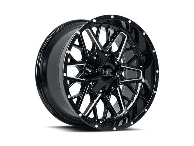 Hardrock Offroad Sierra 2500 Tank Gloss Black Milled 8-Lug Wheel; 20x12 Hardrock Offroad Sierra 2500 Tank Gloss Black Milled 8-Lug Wheel; 20x12