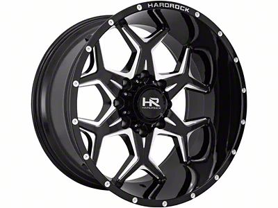 Hardrock Offroad Reckless Xposed Gloss Black Milled 6-Lug Wheel; 20x12; -44mm Offset (19-25 RAM 1500)