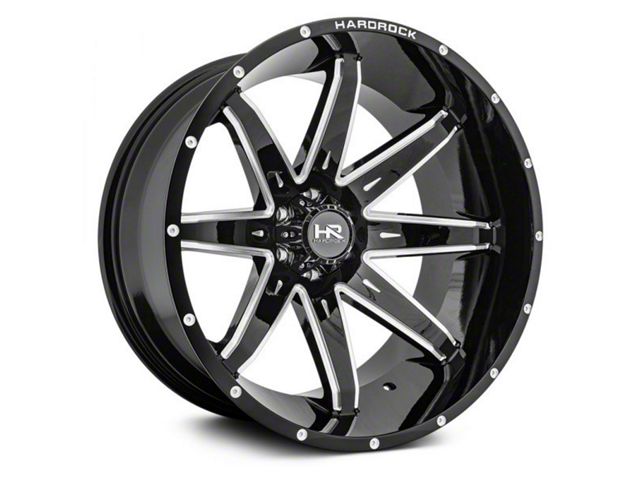 Hardrock Offroad Painkiller Xposed Gloss Black Milled 8-Lug Wheel; 22x12; -44mm Offset (19-24 RAM 2500)