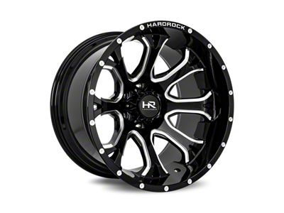 Hardrock Offroad Slammer Xposed Gloss Black Milled 8-Lug Wheel; 26x14; -76mm Offset (94-02 RAM 2500)