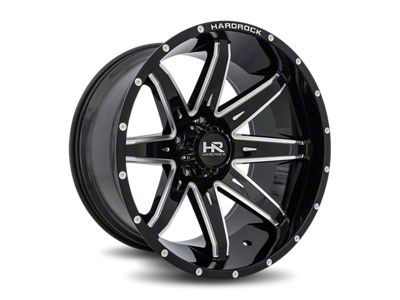 Hardrock Offroad Bones XPosed Gloss Black Milled 8-Lug Wheel; 24x14; -76mm Offset (01-06 Sierra 2500 HD)