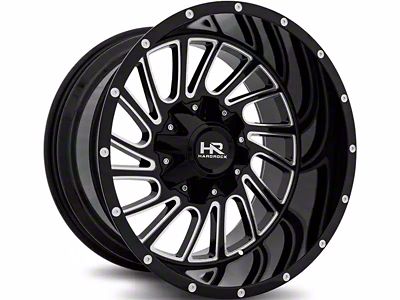 Hardrock Offroad H708 Overdrive Gloss Black Milled 8-Lug Wheel; 20x10; -19mm Offset (07-10 Sierra 2500 HD)