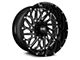 Hardrock Offroad BlackTop Xposed Gloss Black Milled 6-Lug Wheel; 22x12; -51mm Offset (19-24 Silverado 1500)