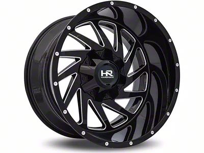 Hardrock Offroad Crusher Gloss Black Milled 6-Lug Wheel; 20x10; -19mm Offset (19-24 Silverado 1500)