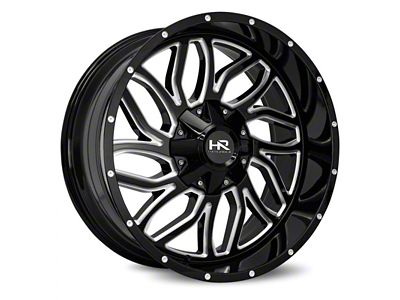 Hardrock Offroad H707 Destroyer Gloss Black Machined 8-Lug Wheel; 22x10; -25mm Offset (07-10 Silverado 3500 HD SRW)