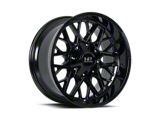 Hardrock Offroad Indestructible Gloss Black Milled 8-Lug Wheel; 22x10; -25mm Offset (01-06 Silverado 3500 HD SRW)