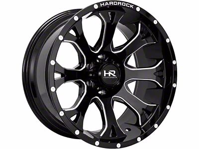 Hardrock Offroad BloodShot Xposed Gloss Black Milled 6-Lug Wheel; 22x12; -51mm Offset (21-25 Tahoe)