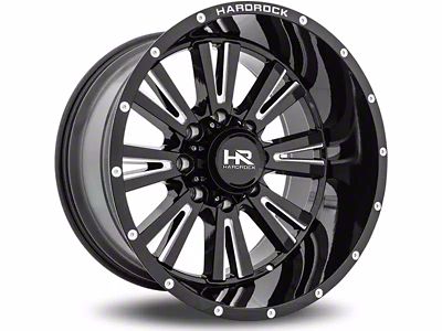 Hardrock Offroad Spine Xposed Gloss Black Milled 6-Lug Wheel; 20x12; -44mm Offset (21-25 Yukon)