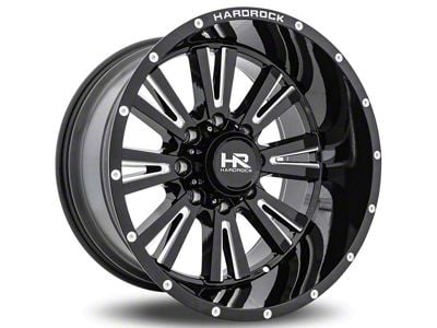 Hardrock Offroad Spine Xposed Gloss Black Milled 8-Lug Wheel; 20x12; -44mm Offset (20-25 Silverado 2500 HD)