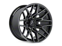 Hartes Metal Crossbow Gloss Black Machined with Satin Dark Tint 8-Lug Wheel; 22x12; -44mm Offset (01-06 Silverado 2500 HD)