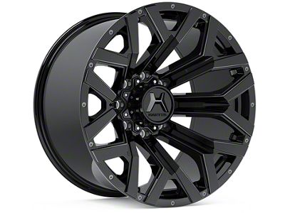 Hartes Metal Hawkish Gloss Black Milled with Satin Dark Tint 6-Lug Wheel; 22x12; -44mm Offset (07-13 Sierra 1500)