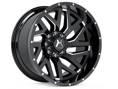 Hartes Metal Stealth Gloss Black Milled 6-Lug Wheel; 22x12; -44mm Offset (07-13 Sierra 1500)