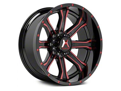 Hartes Metal Strike Gloss Black Milled with Red Tint 6-Lug Wheel; 22x12; -44mm Offset (07-14 Tahoe)