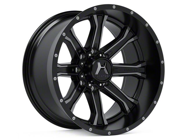 Hartes Metal Strike Gloss Black Milled with Satin Dark Tint 6-Lug Wheel; 20x9; 15mm Offset (07-14 Tahoe)