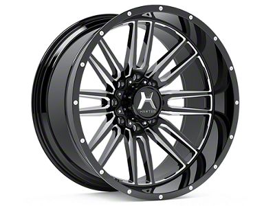 Hartes Metal Whipsaw Gloss Black Milled 8-Lug Wheel; 24x12; -44mm Offset (11-16 F-250 Super Duty)